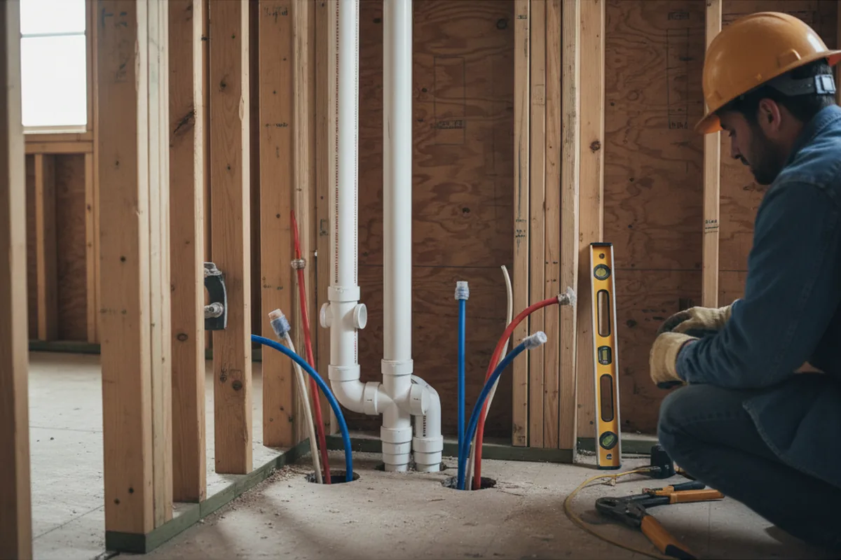 Drain and supply rough-in during Leak Detection in Port Jervis