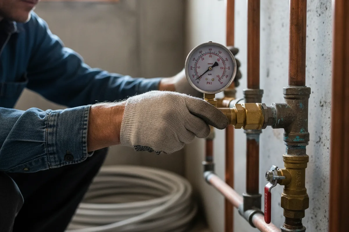 Pressure testing a repaired line during Water Line Repair in Port Jervis
